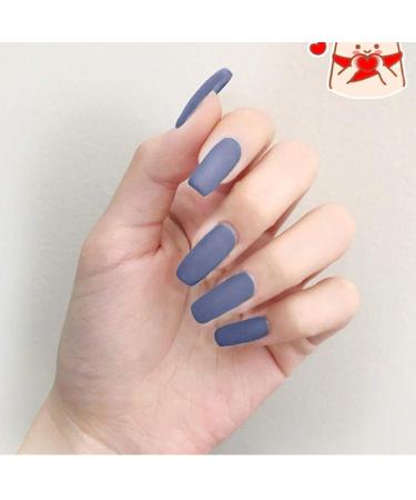 HUJL Artificial nails 24 pieces/set medium -length matte artificial nails of European square head with mixed color and artificial nail application with full nail tip