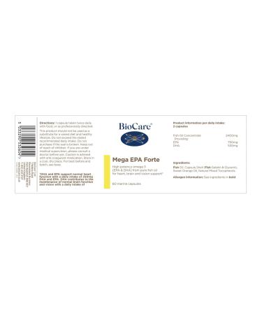 BIOCARE Mega EPA Forte 60 CT - Premium Omega-3 Supplement for Heart & Brain Health | Buy Internationally - Buy Online on GoSupps.com