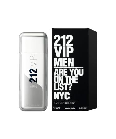 Carolina Herrera 212 VIP Men EDT Spray - Notes of Caviar Lime Ginger and Tonka Bean for a Fresh Woody Scent Fresh Mint 3.4 Fl Oz (Pack of 1) - Buy Online on GoSupps.com