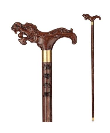 Walking Stick Wooden Leading The Elderly Cane Redwood Crutches Non-Slip Solid Wood Handle (C) powerfully