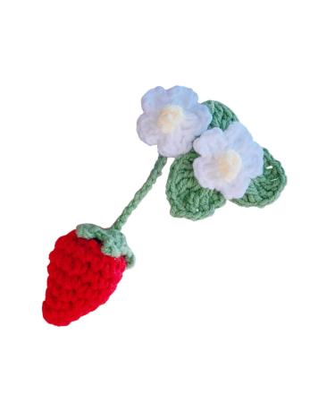 Beavorty Strawberry Car Mirror Pendant girls hair rear view mirror accessories flower hairpins kawaii hair accessories barrettes for girls lovely hair clips child irregular cotton decorate