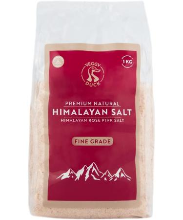 Veggy Duck - Pure Pink Himalayan Salt 2Kg (1Kg Pack of 2) - Fine Grade | Unrefined | Natural | GMO Free | Vegan Friendly | from Punjab Pakistan - Buy Online on GoSupps.com