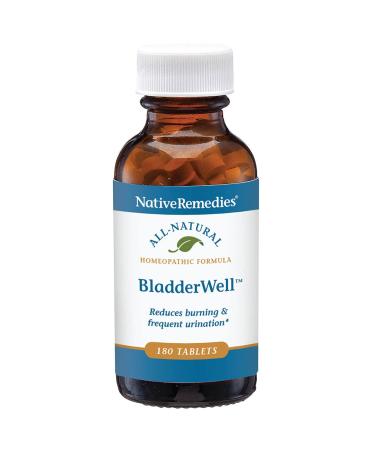 Native Remedies BladderWell Tablets - Natural Homeopathic Formula for Burning and Frequent Urination - Supports Bladder Health - 180 Tablets