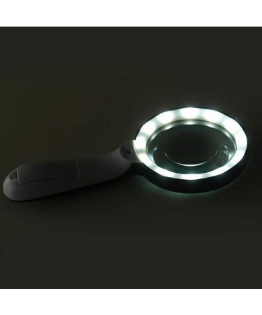 Magnifying Glasses Educational Hobby Magnifiers Non-Slip Handle Portable Magnifying Glass with 12 Energy-Saving Led Hd Optical Large Lens for The Elderly Students Comfortable Anniversary - Buy Online on GoSupps.com