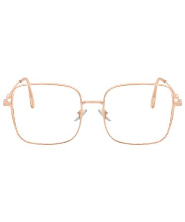 Kaeoisfu oversized metal frame reading glasses for men and women extra large anti blue lights computer reading glasses fashion women metal computer glasses suitable for with large heads and large faces