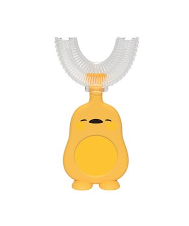 Dientes para Ni Os En Forma U Dise O Limpieza Bucal 360 Cabezal Silicona Suave Grado Alimenticio Dientes Limpieza Bucal Manual Yellow 2-6 Years Old