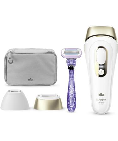 Braun IPL Silk-Expert Pro 5 Hair Removal Kit | Precision Head & Venus Razor | At-Home Laser Hair Removal Alternative | White/Gold PL5117 - Buy Online on GoSupps.com