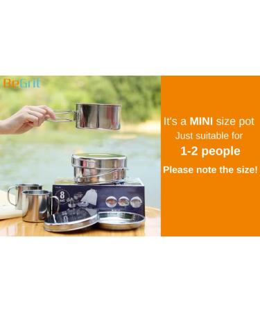 BeGrit Backpacking Camping Cookware Mini Picnic Cooking Mess Kit - 8pcs Set for Hiking - Buy Online on GoSupps.com