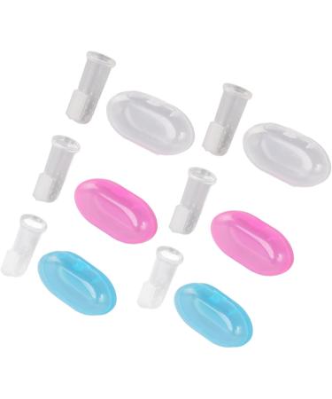 Baby Finger Toothbrush Set - Silicone & BPA-Free 6 Pieces in White Blue & Pink | Toddler Tooth Training with Storage Box - Buy Online on GoSupps.com