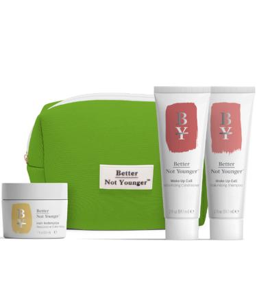 Better Not Younger Discovery Kit - Strength & Volume Includes Hair Redemption Restorative Butter Masque Wake Up Call Volumizing Shampoo and Conditioner 2 Fl Oz each