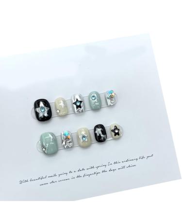 AJTUTUS Press on s Handmade Short Artificial s Round False s Decorations for ized