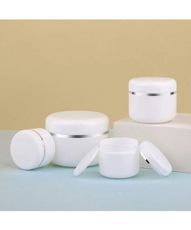 Travel bottlingtravel pots for cream small pots with lids 5 PC 150ml White Empty Plastic Cosmetic Jars with Screw Lid with Silver Ribbon 150g Small Storage Pot Containers for Homemade Salve  5X Spat - Buy Online on GoSupps.com