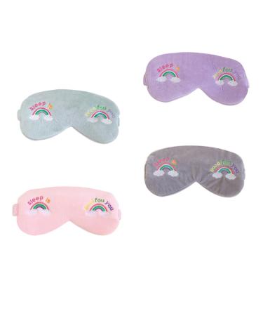 NOLITOY 4pcs Children's Rainbow Eye Mask Makeup Hair Band Eye Patches for Adults Eye Shades for Sleep Eye Cover Travel Eye Patch for Hair Bands Sleep Blindfolds Headband Girl Fabric