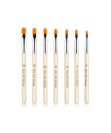 Aoshang 7Pcs Uv Gel Nail Brush, Poly Extension Gel Brush, Nail Art Tips Builder Brush Nail Painting Brush Pen Set(No.2/4/6/8/10/12/14) - Buy Online on GoSupps.com