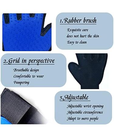 DEEDPF Pet Grooming Glove & Cleaning Brush - Best for Dogs Cats Horses Rabbits & Guinea Pigs | Hair Removal & Massage Tools - Buy Online on GoSupps.com