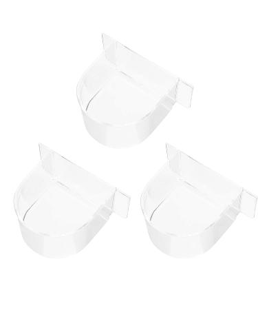 MEISH Bird Feeding Dish Parrot Feeders Water Cage Bowls Bird Cage Feeder Cups Transparent Hanging Dish for Cockatiel Parakeet Parrot (3)