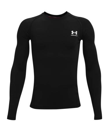 Under Armour Boys' HeatGear Long-Sleeve T-Shirt Black (001)/Pitch Gray Large