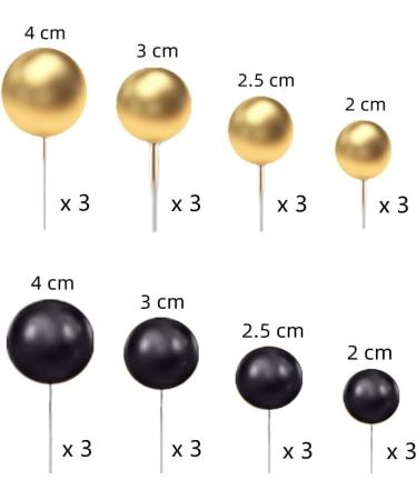 24 Pack Balls Cake Topper Round Ball Cake Topper Mini Balloon Cake Topper Pearl Balls Cake Topper Baking Decoration for Birthday Party Wedding Baby Shower Anniversary Graduation - Buy Online on GoSupps.com