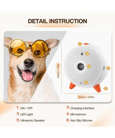 Anti Dog Barking Device Ultrasonic Stop Dog Barking Automatic Safe Anti Bark Device Outdoor Rechargeable & Waterproof Dog Bark Stopper Deterrent Devices 33FT Range for Puppy Large Small Dogs White#104 - Buy Online on GoSupps.com
