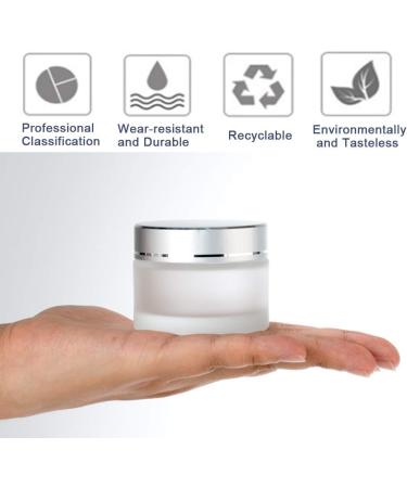 Buy 50ml Matte Glass Cream Cans - 4pc Set with Silver Lids | Ideal for Cosmetics Lotions Essential Oils & Travel | Empty Glass Containers - Buy Online on GoSupps.com