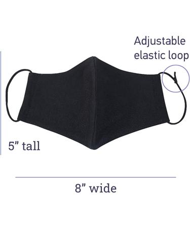 Black Cloth Face Masks for Men - 3 Pack Unisex Reusable & Washable - Adjustable 2 Layer Cotton Fabric Mask for Nose and Mouth Protection - Buy Online on GoSupps.com