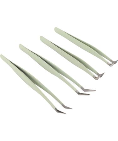 4-Part Stainless Steel Eyelash Extension Tweezers | Ergonomic Design | Dolphin 45 & 75 Curved | Ideal for Jewelry & Nail Art - Buy Online on GoSupps.com