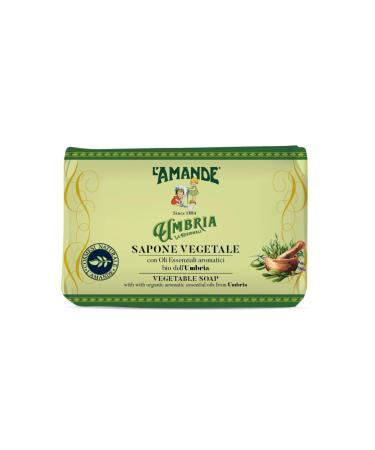L'Amande L'AMANDE - Delicate vegetable hand soap for sensitive skin with organic aromatic essential oils from Umbria scented moisturizing cleansing soap without free alcohol floral aroma and