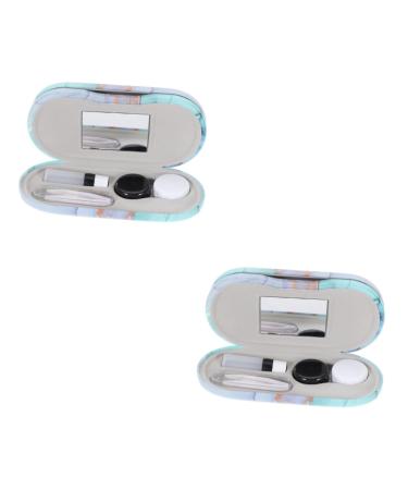 Healeved 2 sentences Double-lodged glasses case external decoration Terrariennebler Travel accessories sunglasses storage tool for contacts multi-purpose contact holder tweezers box container protection box