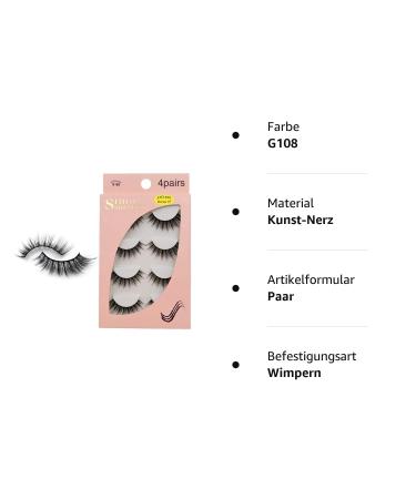Natural 3D False Eyelashes - 4 Pairs of Reusable Black Imitation Water Mane Eyelashes | International Shipping Available - Buy Online on GoSupps.com