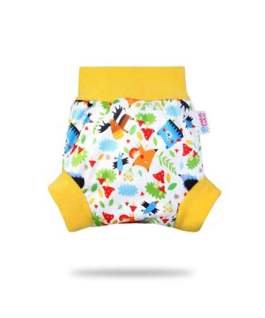 Petit Lulu Pull Up Cloth Nappy Wrap | Size L | Washable Diaper Wrap | Reusable Cloth Nappies | Made in Europe (Crazy Animals)