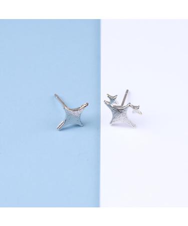 YienDoo Vintage Silver Punk Cross Star Dangle Drop Earrings | Rhinestone North Star Minimalist Huggie Hoops for Women - International Shipping Available - Buy Online on GoSupps.com