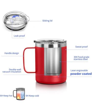 Craft Express 10oz Stainless Steel Coffee Mug 4 Pack - Double Wall Vacuum Insulated Tumbler with Lid - Engraved Powder Coated Travel Cup for Glowforge Plus (Red) - Buy Online on GoSupps.com