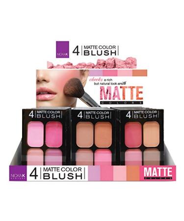 Nicka K 4 Matte color blush Palette Display Case Set 24 Pieces 3.5 Pounds