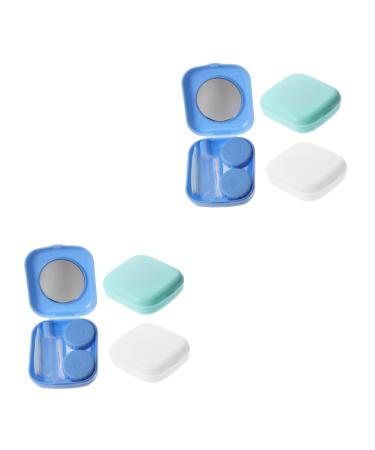 Homsfou 6 sentences contact lens container Colored contact lenses kit case lens container travel lens case shiny glasses frame glasses case storage box travel holder pp