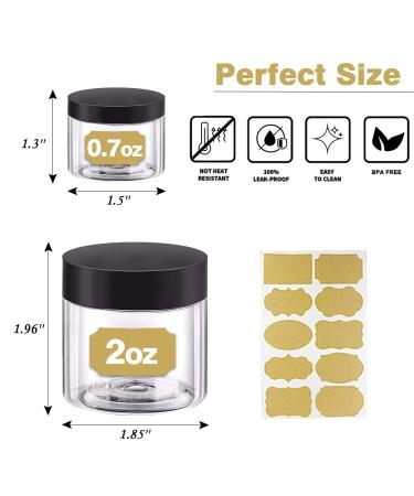 2oz Plastic Cosmetic Jars (Set of 48) | Clear Sample Containers for Cream, Body Butter, Lip Scrub | Free Labels & Spatulas | Travel Size with Black Lids - Buy Online on GoSupps.com