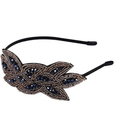 ericotry Women Flapper Headpiece 1920s Rhinestone Headband Retro Beaded Leaf Art Deco Hair Accessories for Costume Cosplay Party (Blue) - Buy Online on GoSupps.com