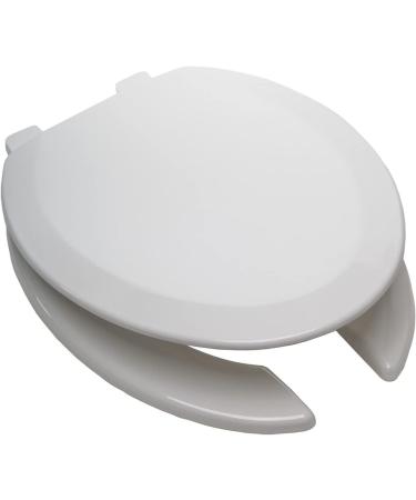 Toilet Seat Elongated Open Front with Lid Slow Close Hinge Made of PP Plastic for Rental Or Commercial Use White Little Surprise - Buy Online on GoSupps.com