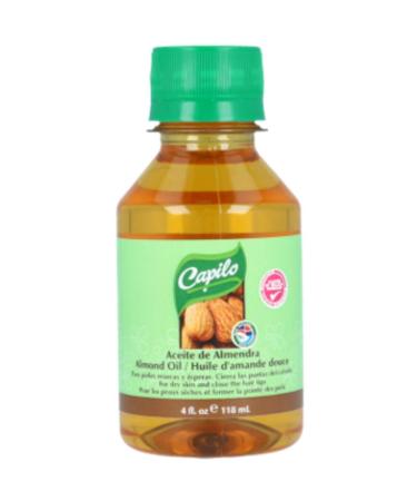 Capilo Almond Oil  Hair and Skin Formula  For Dry and Rough Skin (4oz Bottle)  Blend of Fruit Oil and Mineral Oil