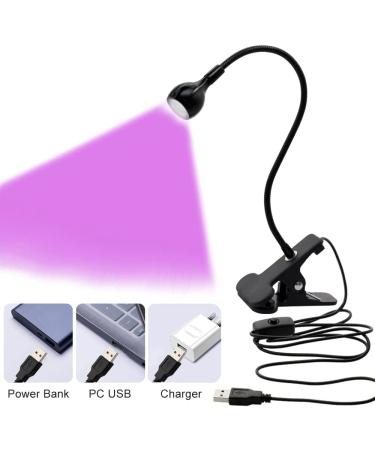 UV USB LED Blacklight Gooseneck Lamp - Ideal for Apres Gel x Nail Tips & Satin Black Light Fluorescent Paint Detection | Perfect for UV Gel Nails & Curing | Clamp Fixtures, Plug & Play | Buy Now - Buy Online on GoSupps.com