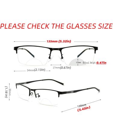 Men's Photochromic Bifocal Reading Glasses Business Sun Metal Frame | 2020 Fashion Eyewear Presbyopia (Black) +1.25 Magnification - Buy Online on GoSupps.com