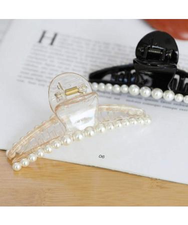 2pcs Pearl Hair Claw Clips Large Hair Jaw Barrettes Hair Girl Comb Clips Hair Bun Pins Pearl Hair Accessories for Women Girls - Buy Online on GoSupps.com