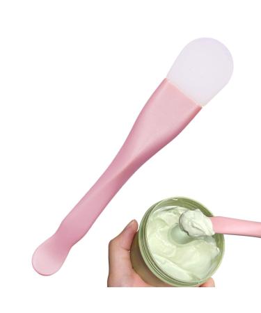 Facial Applicator Brush | 2 in 1 Silicone Hairless Brush for Face Silicone Face Masque Brush Applicator Double-Ended Stylish Fan Brushes for Facials Hairless Aezon Pink