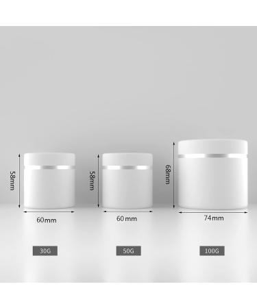 Buy Zeoabsy 6-Piece 50ml Double-Walled Plastic Cream Can Set - White Screw Cover with Silver Edge - Ideal for Gels Creams and Cosmetics - International Shipping Available - Buy Online on GoSupps.com