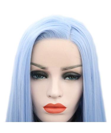 SHIYID Sky Blue Long Synthetic Lace Front Wig - Heat Resistant Silky Straight Fiber Hair for Women | Best Quality International Shipping - Buy Online on GoSupps.com