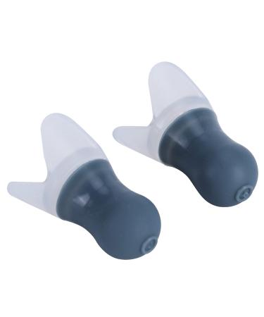 2Pcs Ear Plugs Noise Reduction Waterproof Silicone Protective for Swimming Sleeping Flying Suitable for Long Term Wear (Gray Large +pp Box)