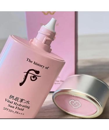 Shop Korea Vital Hydrating Sun Fluid 60ml SPF 50+/PA+++ - Sunscreen with Zinc Oxide Hyaluronic Acid & Ginseng | Special Gift Set + Lipstick - Buy Online on GoSupps.com