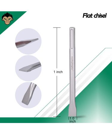 Monkey King Bar 12INCH SDS Max Bits Set - 3 pcs Rotary Hammer Drill Chisel Bits for Drilling - Point, Scaling, Flat Chisels - 11 INCH - Buy Online on GoSupps.com