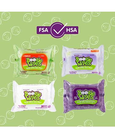Boogie Wipes Baby Wet Wipes with Vitamin E, Aloe & Chamomile - Natural Lavender Scent, 45 count - Buy Online on GoSupps.com