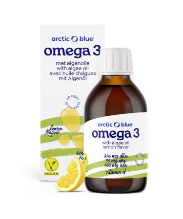 Arctic Blue Omega 3 Premium Vegan Oil - 150ml - 370mg DHA & 75mg EPA & 350mg ALA Per Serving - Contains Seaweed Oil & Hemp Oil, with Vitamin