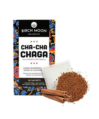 Cha-Cha Chaga Tea - 20 Tea Bags | Chaga Mushroom Tea with Cinnamon - Inonotus Obliquus - Wild-harvested Siberian Chaga Powder - Antioxidant Tea - Birch Moon Wellness Teas